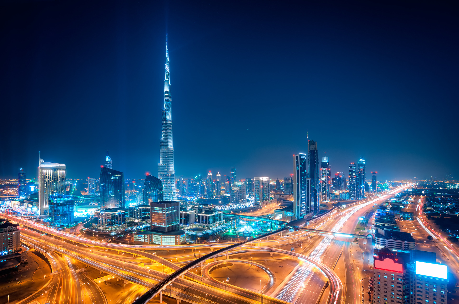 Dubai skyline and business district